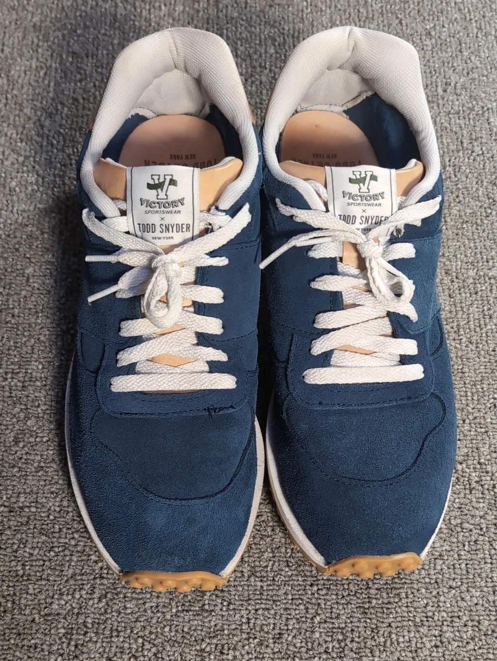Todd Snyder x Victory Sportswear Speed Runner Sneaker in Blue Suede USA Made 9.0